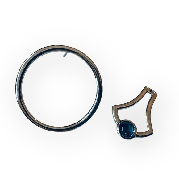 VTG | Designer Blue Topaz Sterling Silver Earrings - Picture 10 of 11